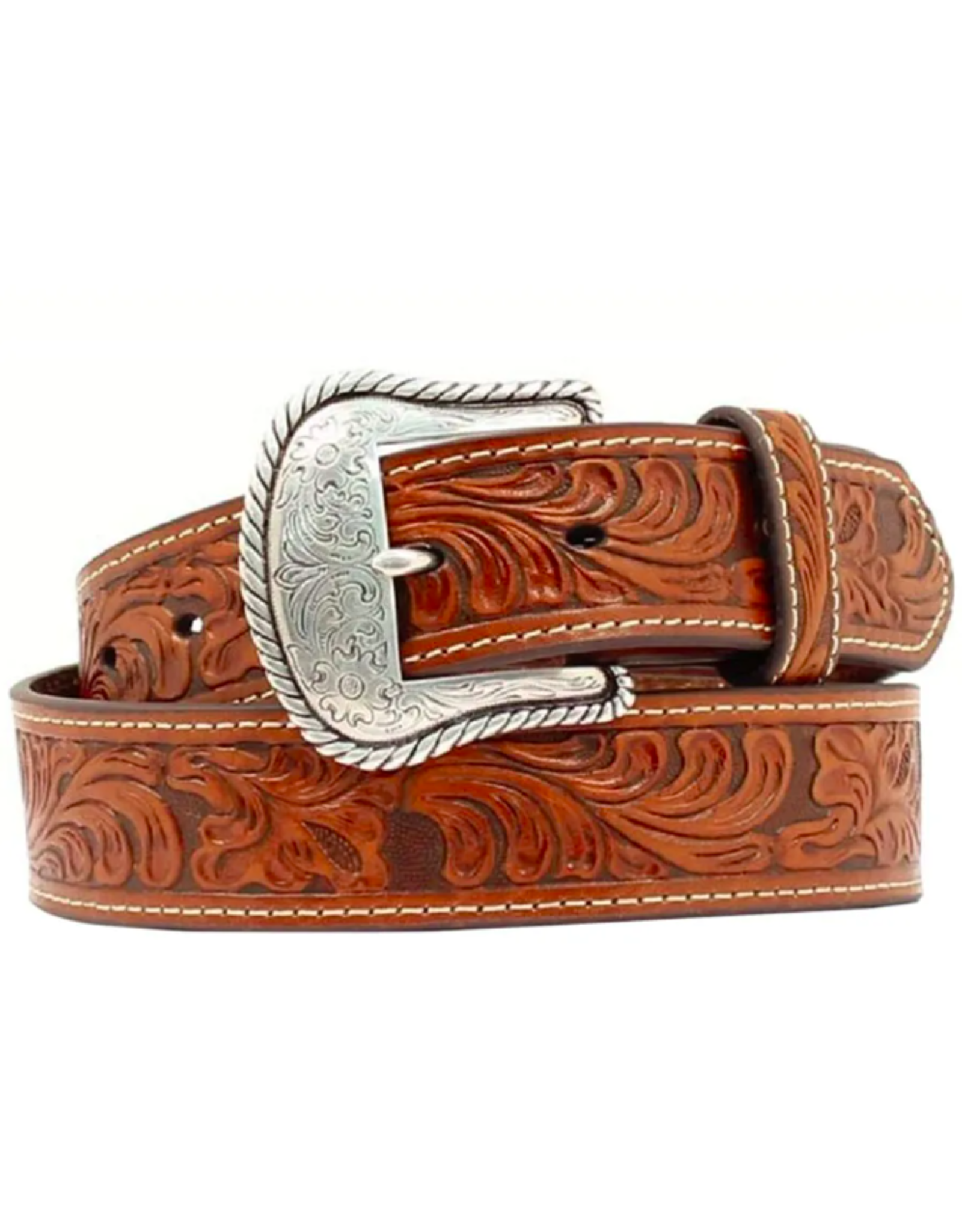 Nocona Tan Floral Embossed Western Belt