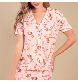 Vintage Cowgirl Pink Pajama Top