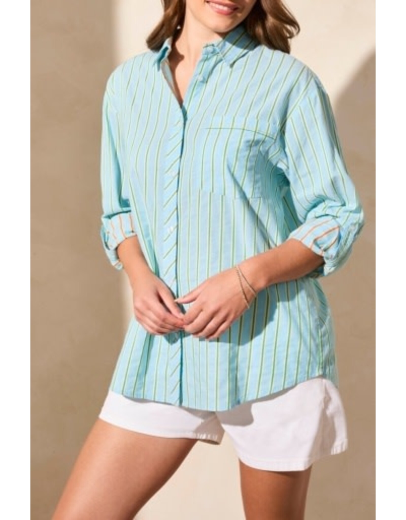 Tribal Tribal Roll Up Sleeve Shirt with Contrast Detail