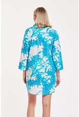Moda Posa Gabriella Big Coral White Blue Tunic