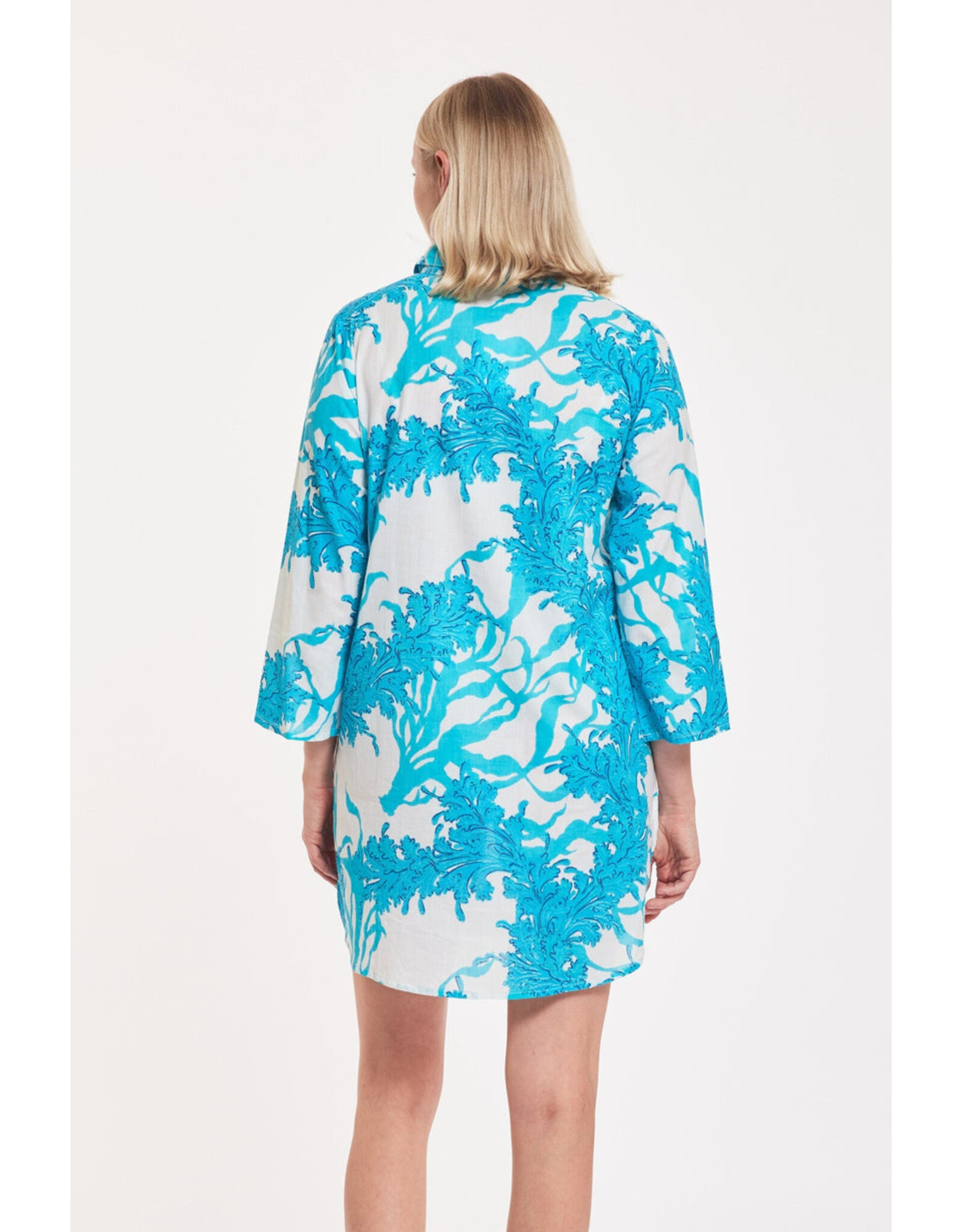 Moda Posa Gabriella Big Coral White Blue Tunic