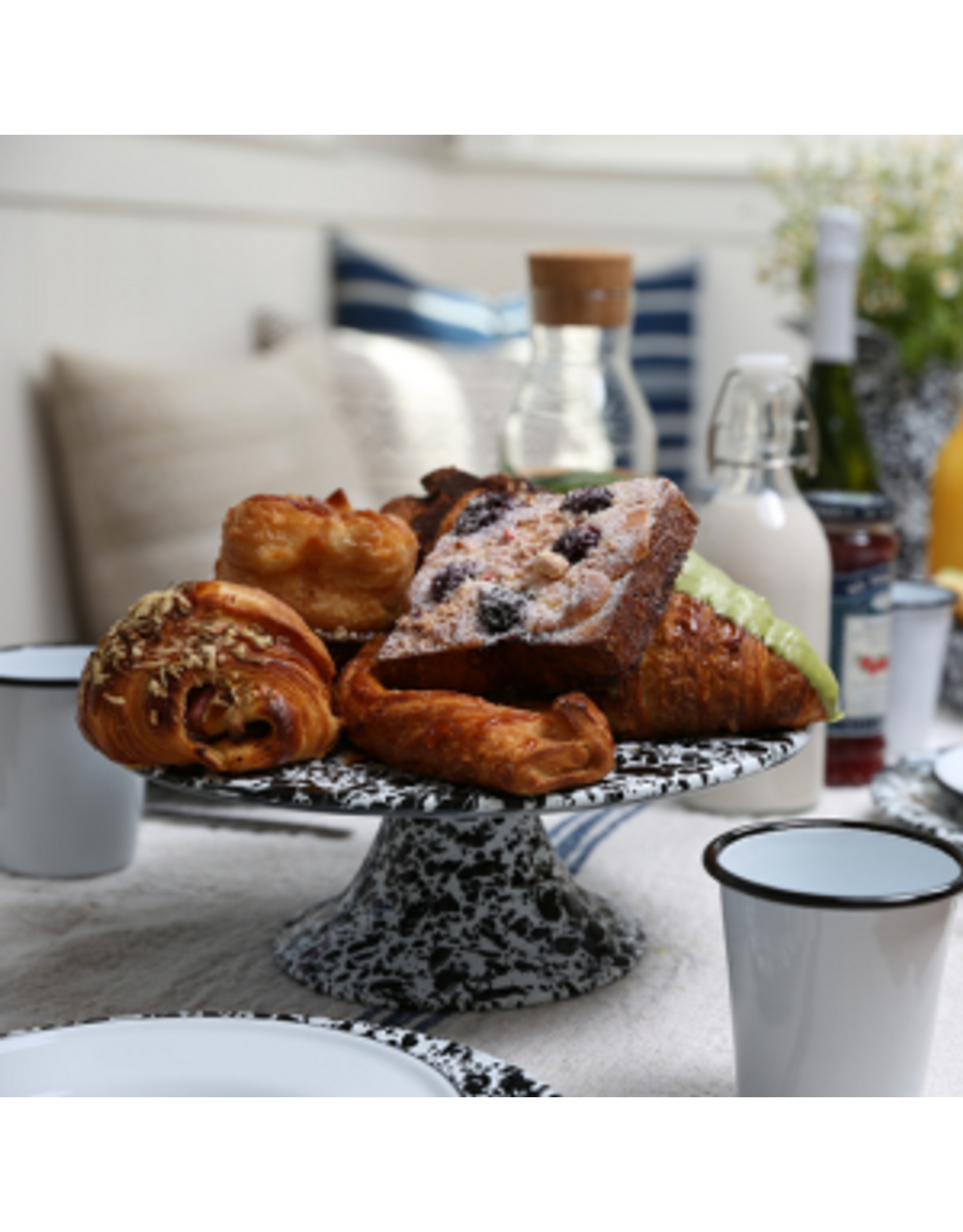Enamelware 11" Cake Stand Splatterware