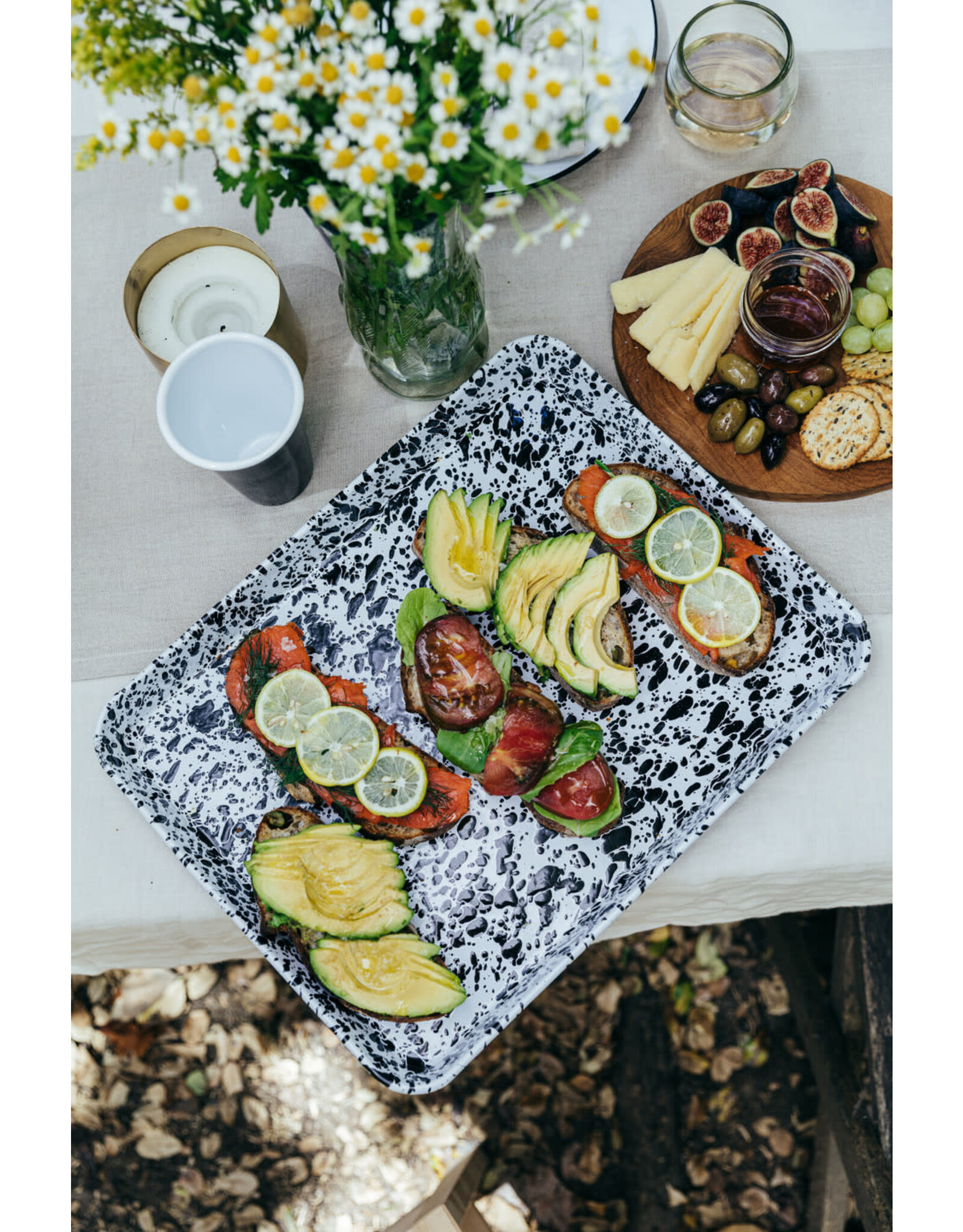 Enamelware Rectangle Jelly Roll Tray Splatterware