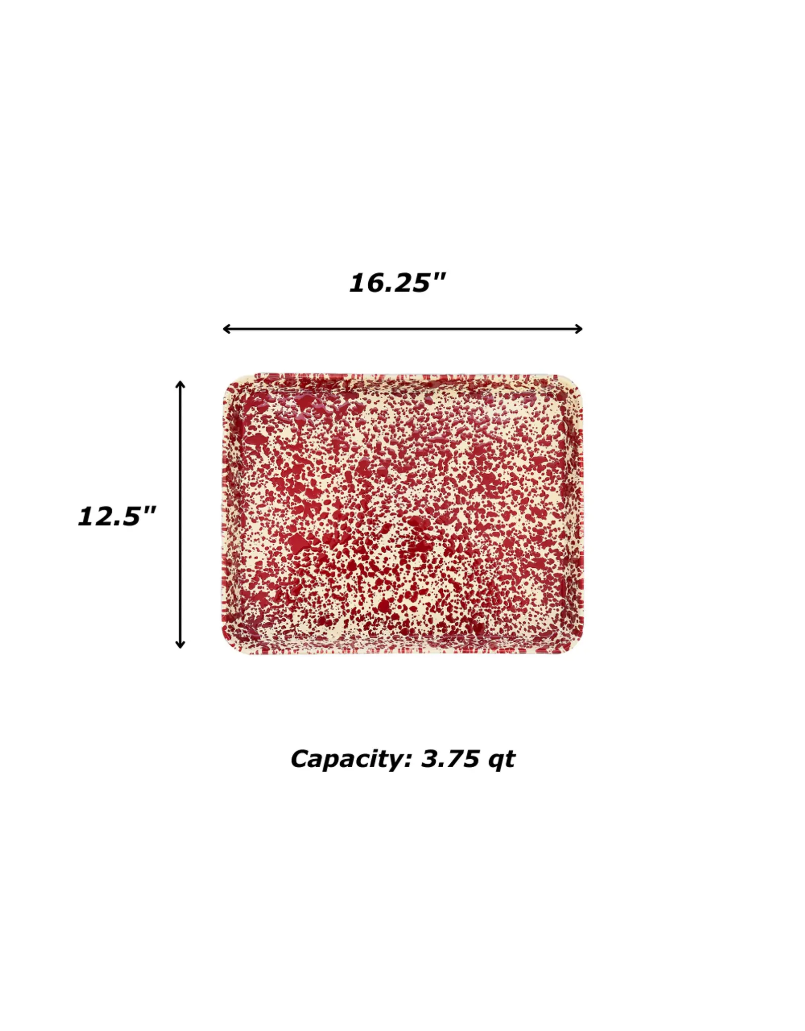 Enamelware Rectangle Jelly Roll Tray Splatterware