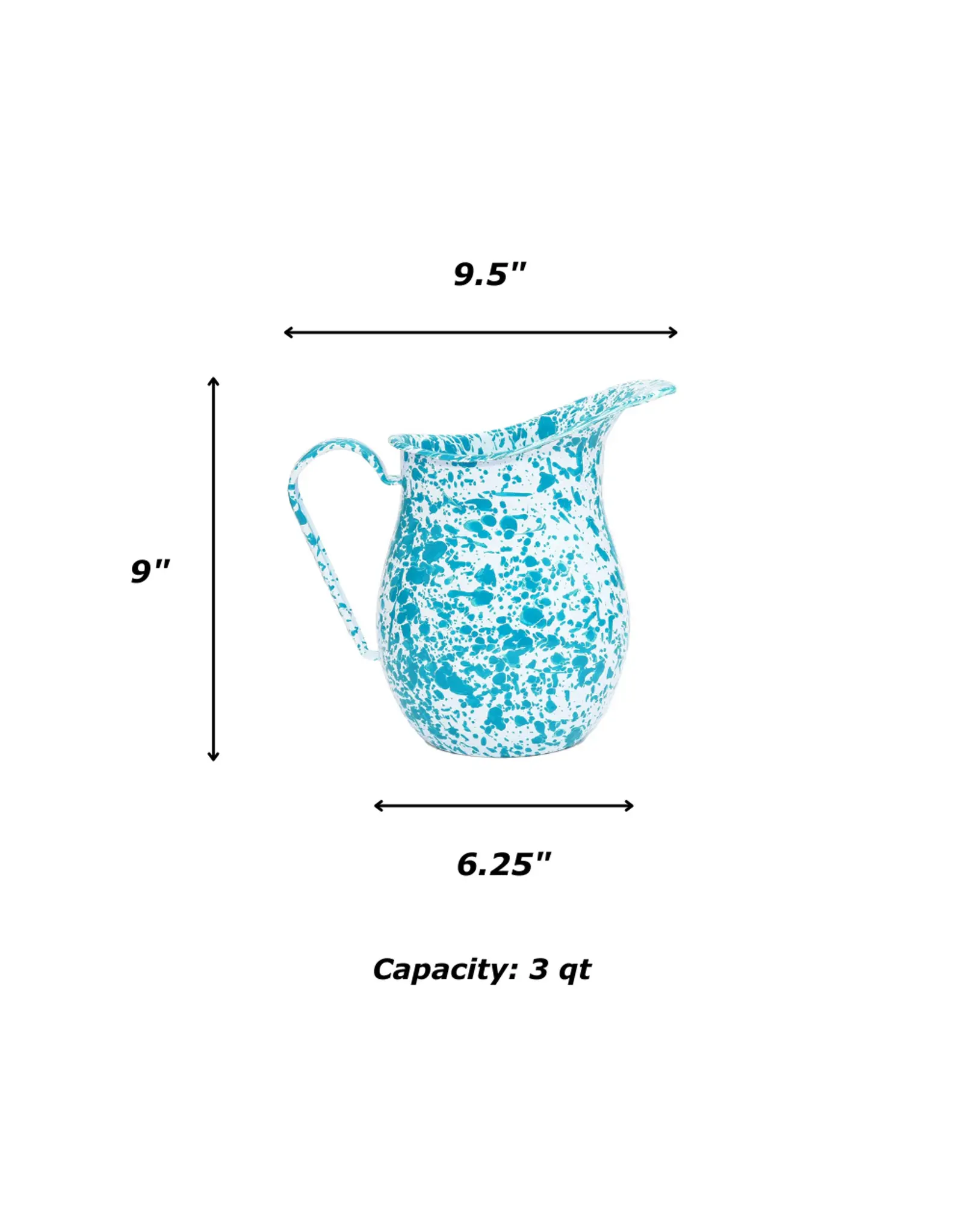 Enamelware 3 qt Large Pitcher Splatterware