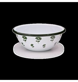 Enameled Flower 20 oz Cereal Bowl, Forest Green