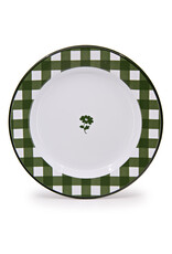 Enamelware  Dinner Plate Gingham Green