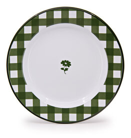 Enamelware  Dinner Plate Gingham Green
