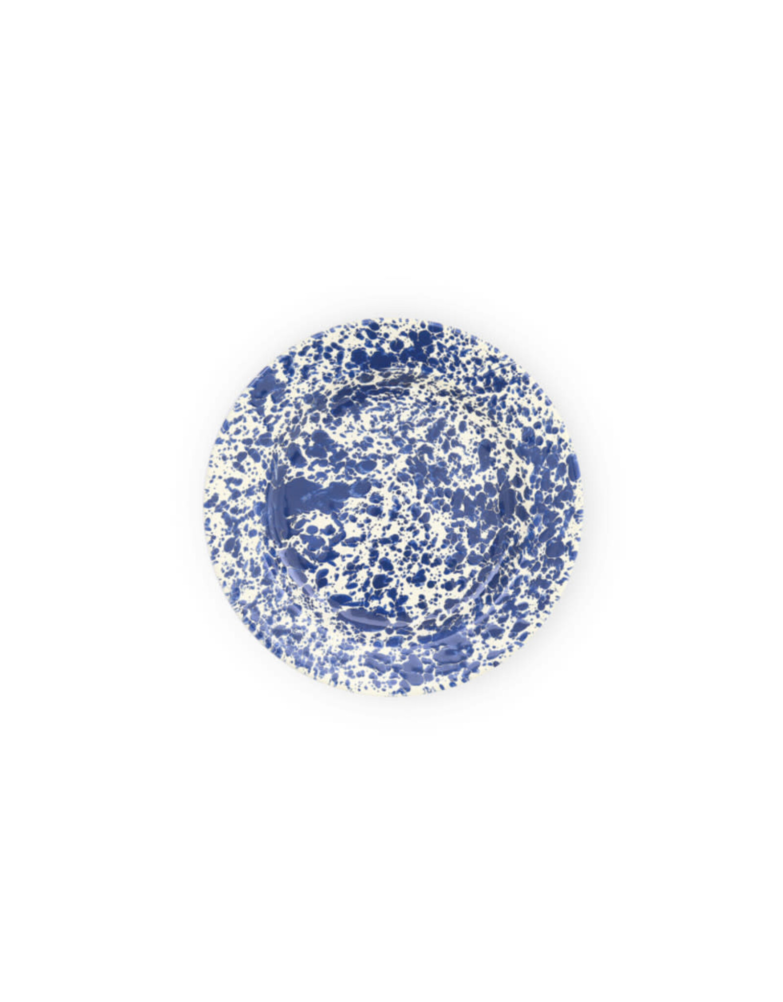 Navy/Cream Marble Splatter Flat Salad Plate