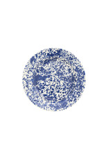 Enamelware Dinner Plate Splatterware Navy and Cream