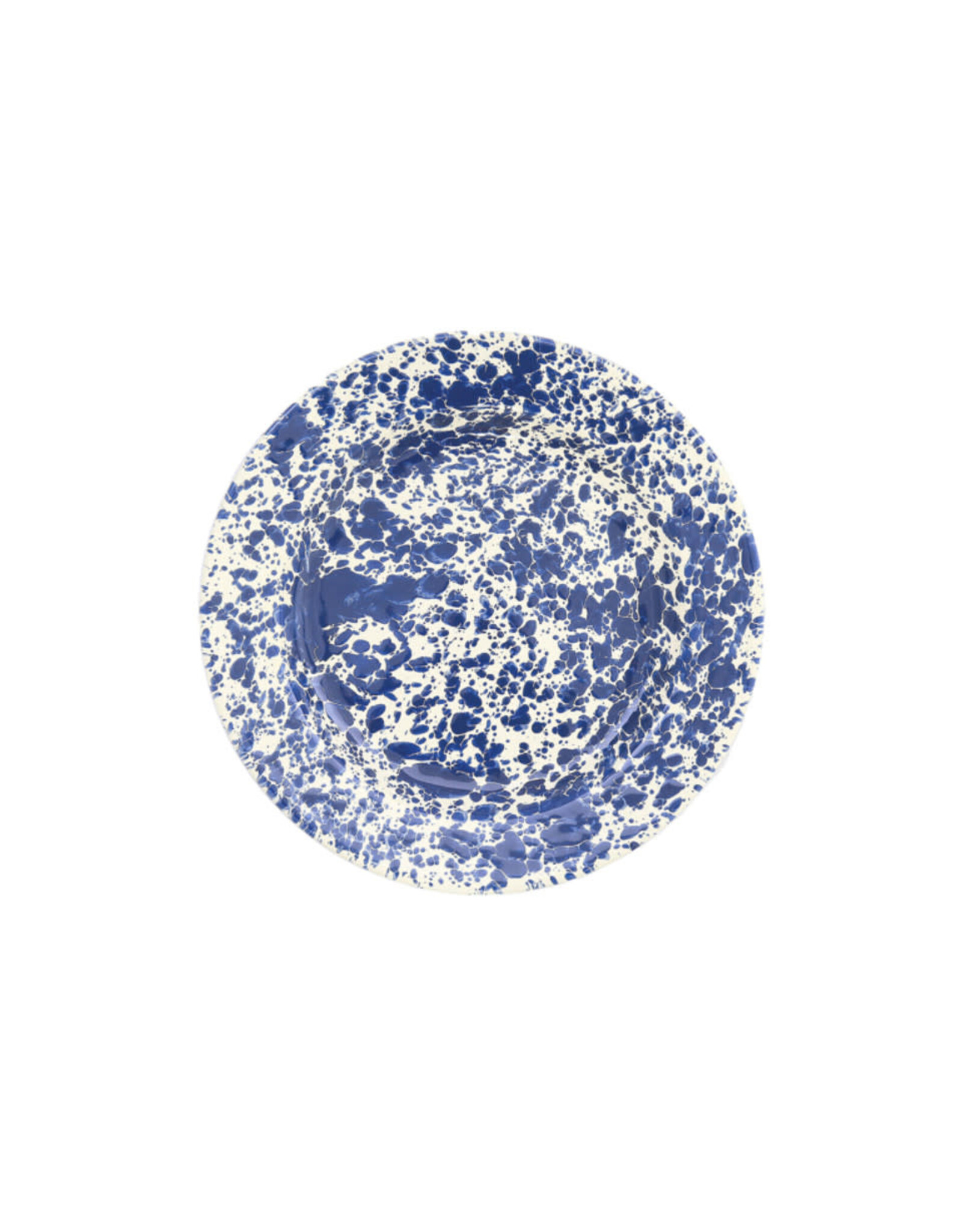 Enamelware Dinner Plate Splatterware Navy and Cream