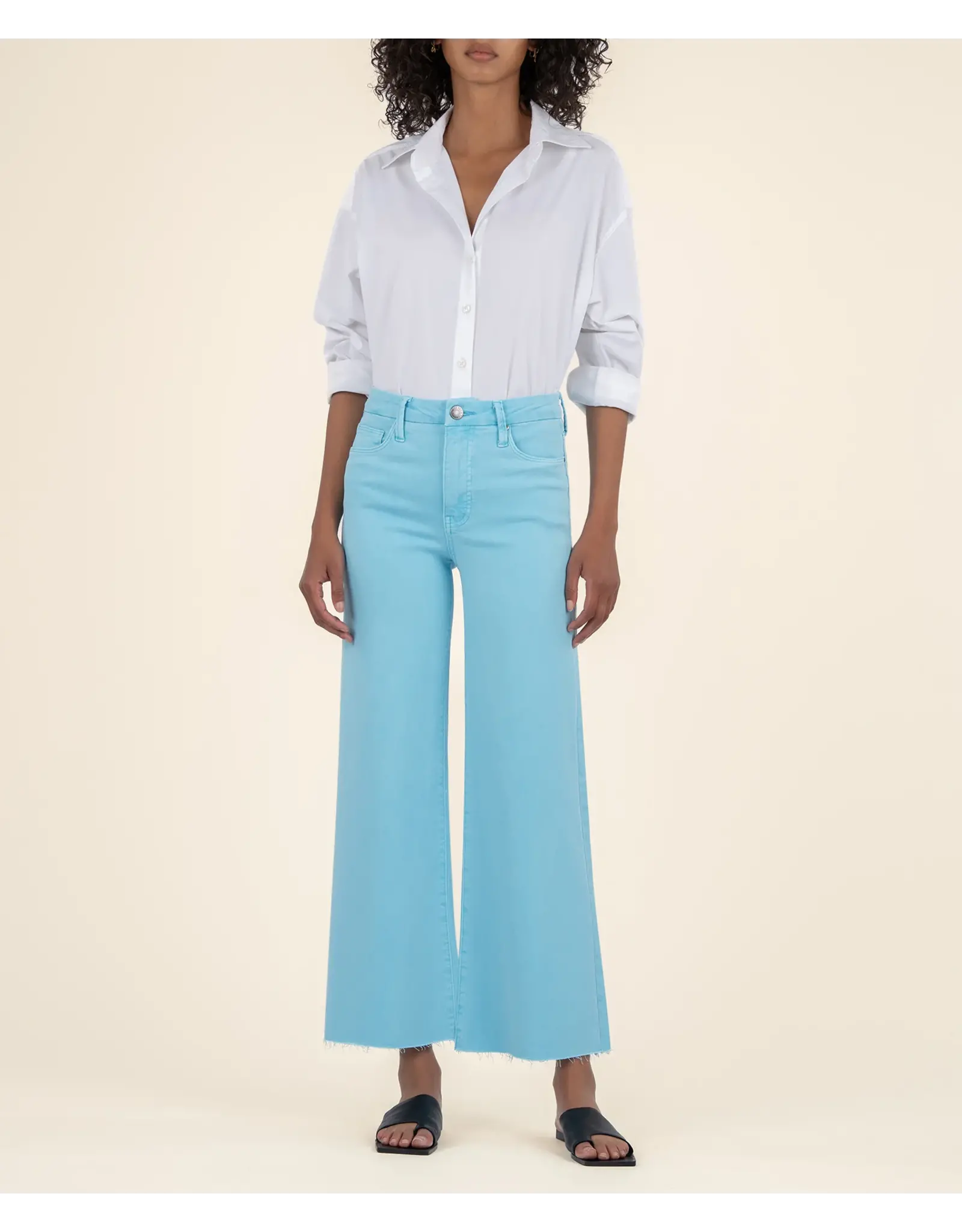 Kut from the Kloth / STS Blue KUT Meg High Rise Fab Ab Wide Leg Raw Hem