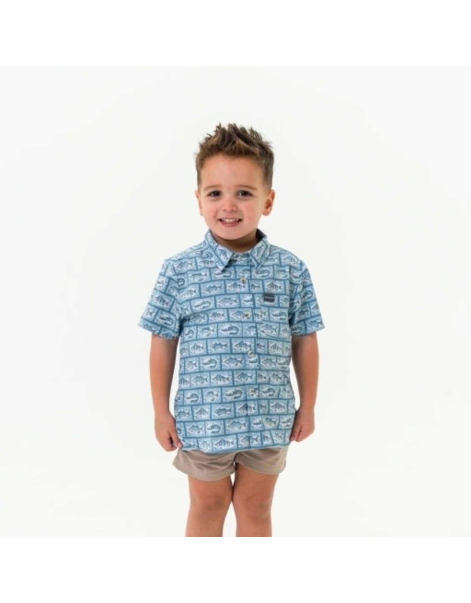 Burlebo Burlebo Youth Performance Button Up Angler's Choice