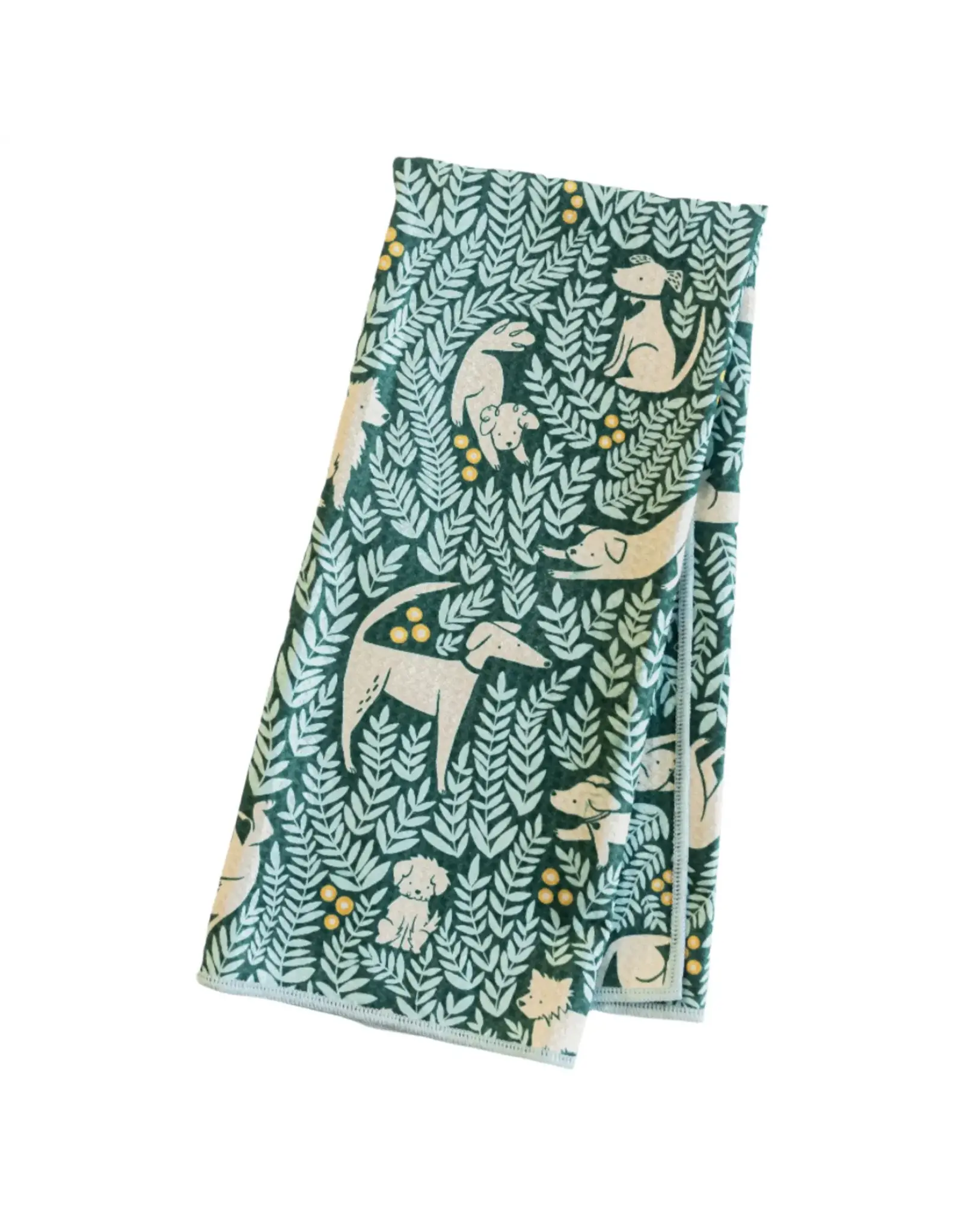 Once Again Home Anywhere Towel Reversible- Nuthatch Dog Park Teal