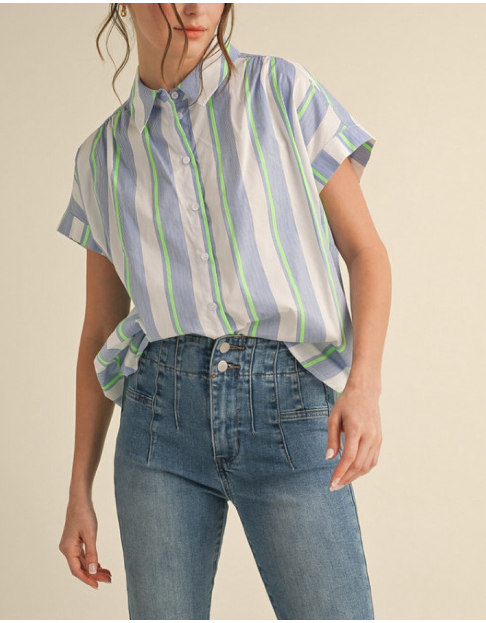Rina Striped Button-Up
