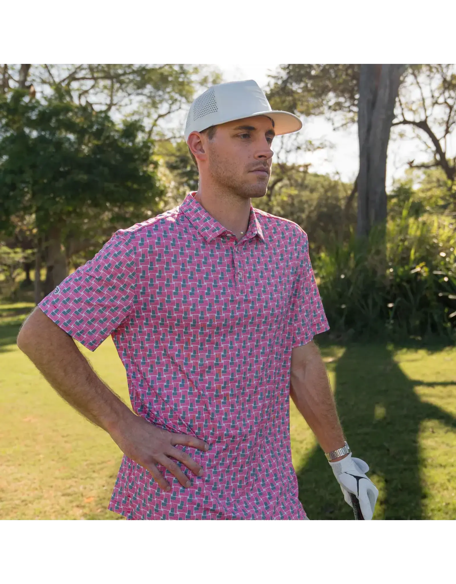 Burlebo Burlebo Performance Polo - American Flag Print