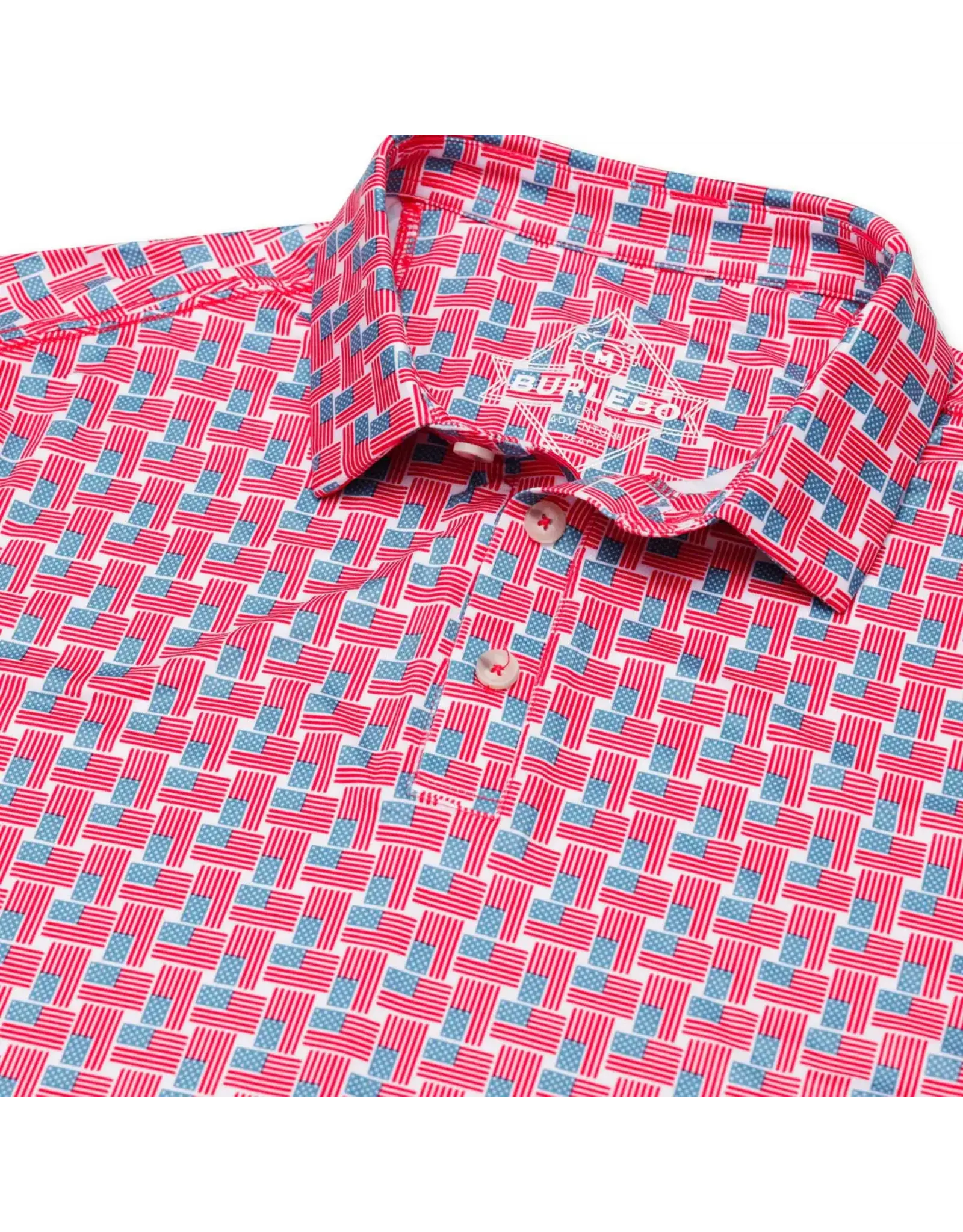Burlebo Burlebo Performance Polo - American Flag Print