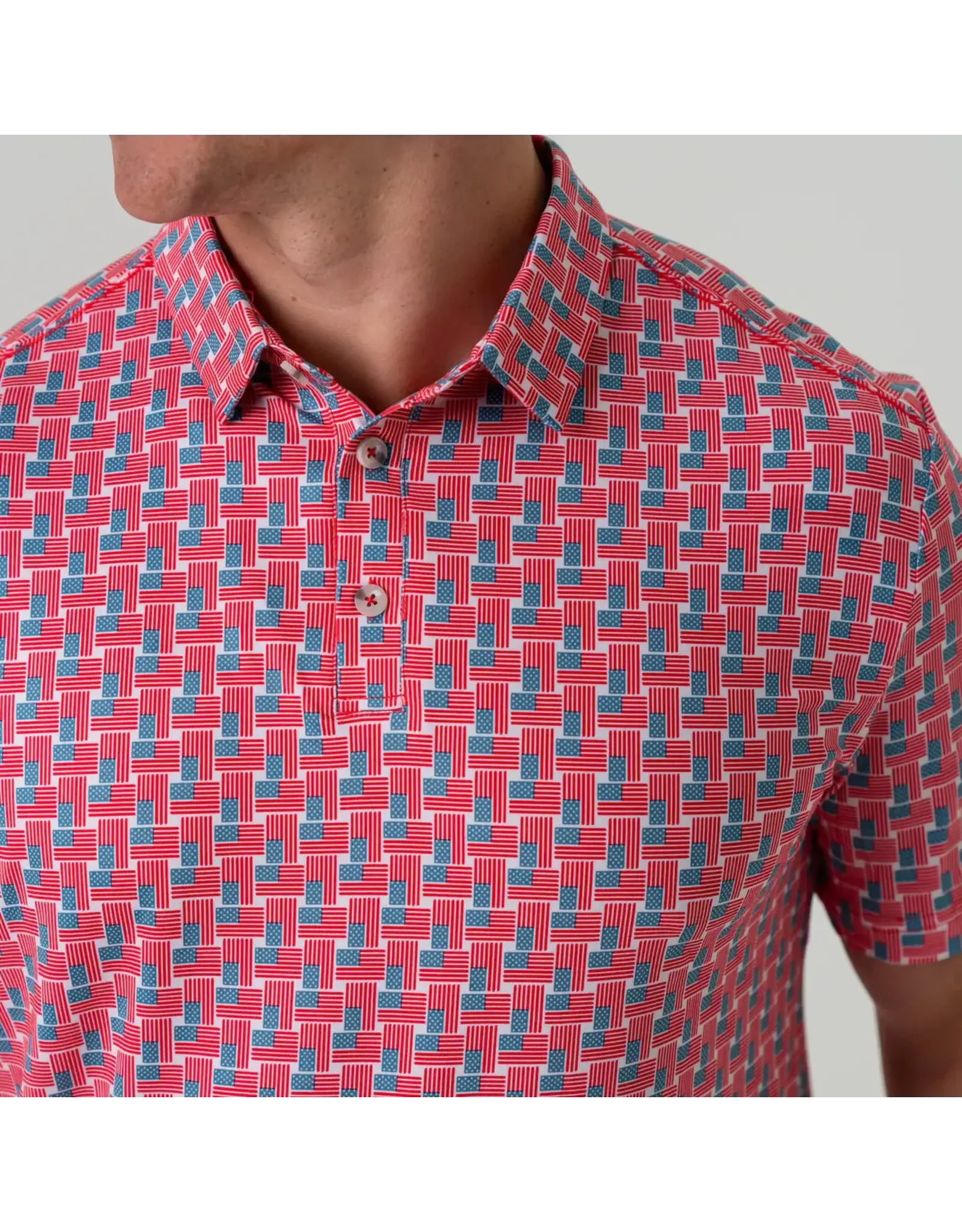 Burlebo Burlebo Performance Polo - American Flag Print