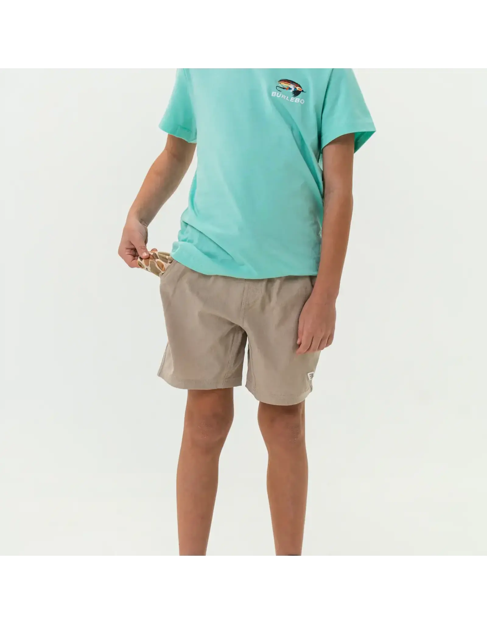 Burlebo Burlebo Youth Athletic Short - Heather Khaki - Venado Camo Liner