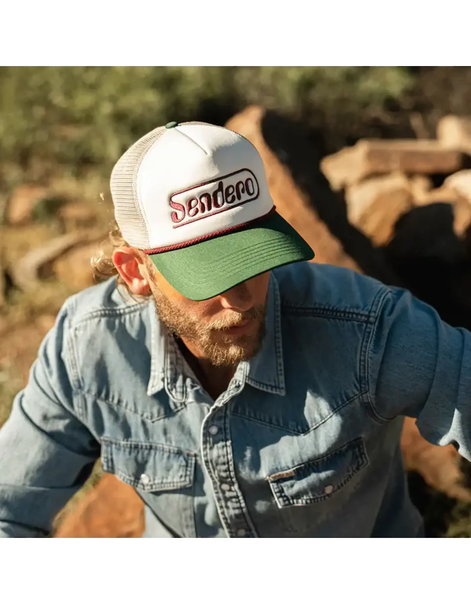 Sendero Retrocade Hat - Cream/Green