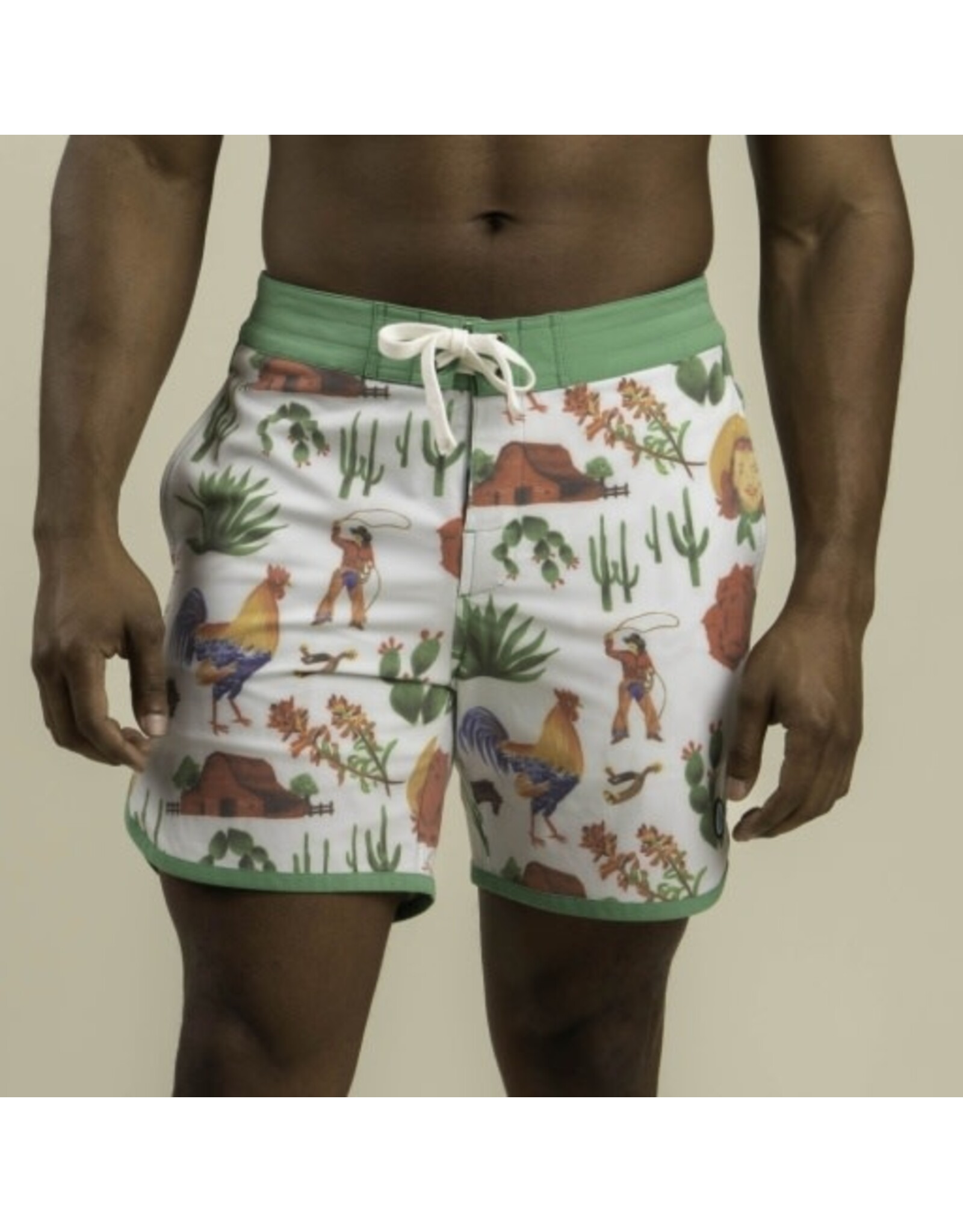 Sendero Point Bar Boardshorts Cowboy Surreal Print