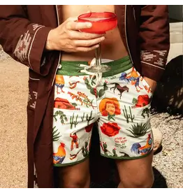 Sendero Point Bar Boardshorts Cowboy Surreal Print