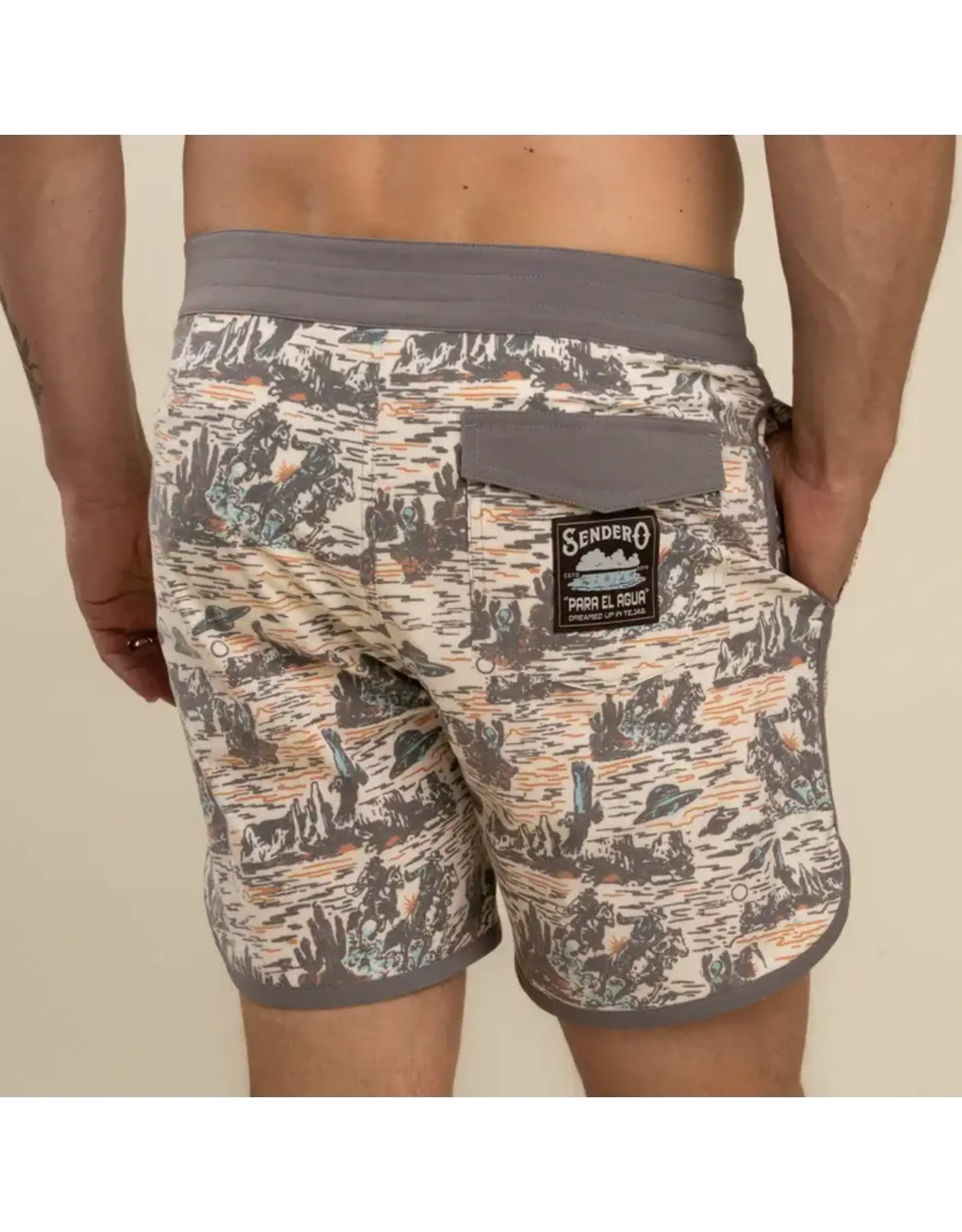 Sendero Point Bar Boardshorts Desert Abduction Print