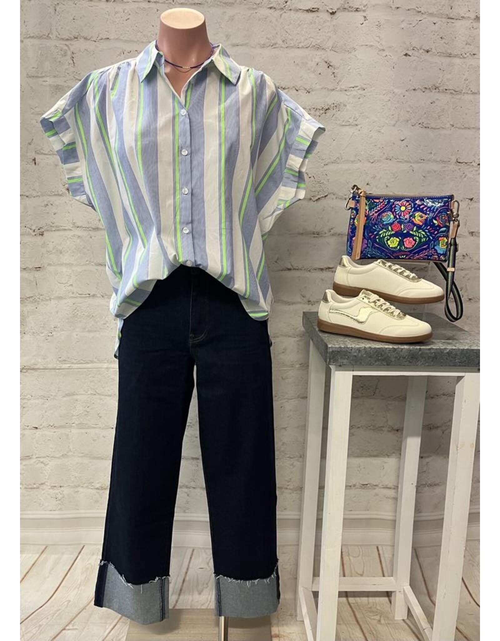 Rina Striped Button-Up