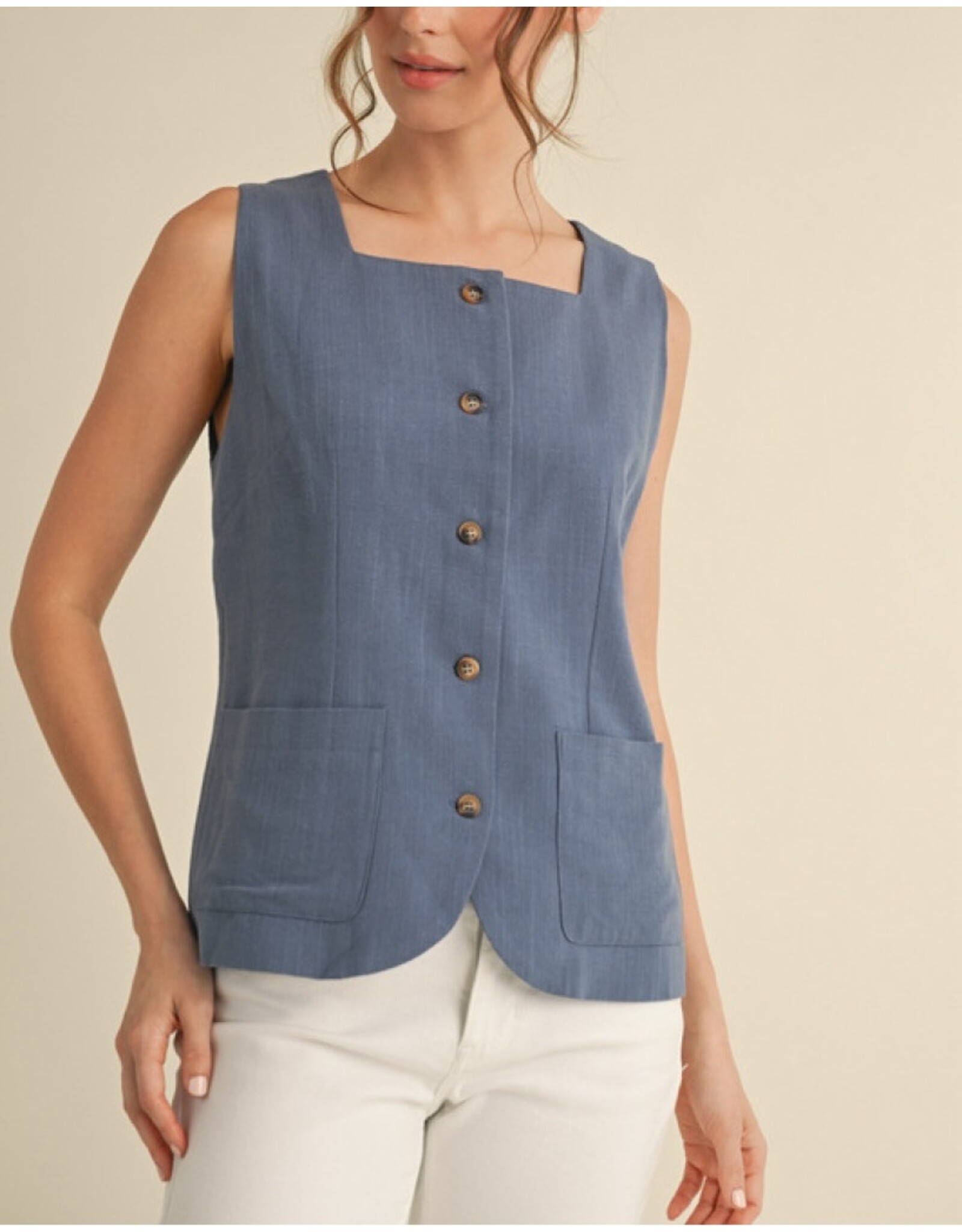 Rosamund Linen Vest