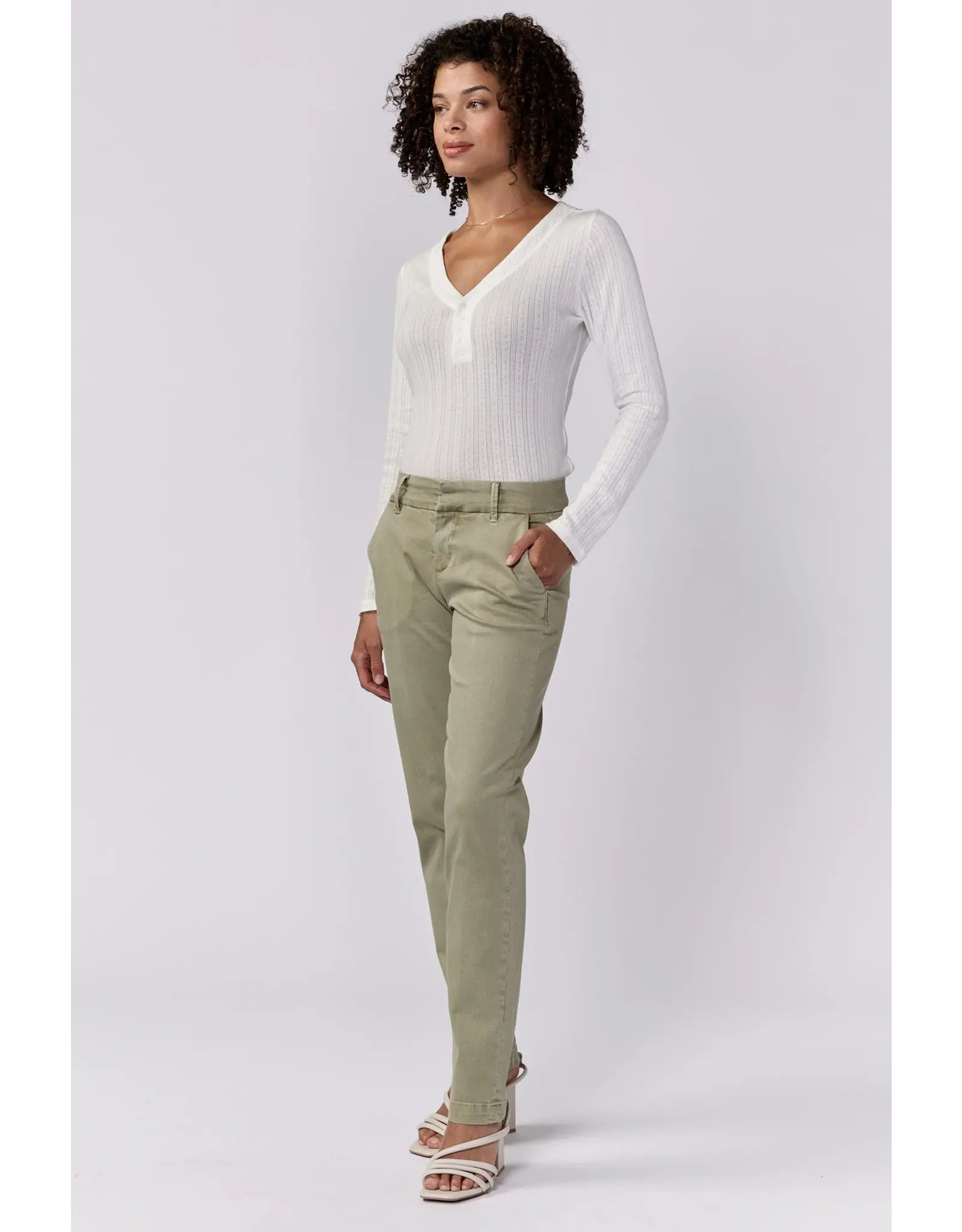 Dear John Denim Dear John Hampton Trouser Cut Ankle Pants - Stone