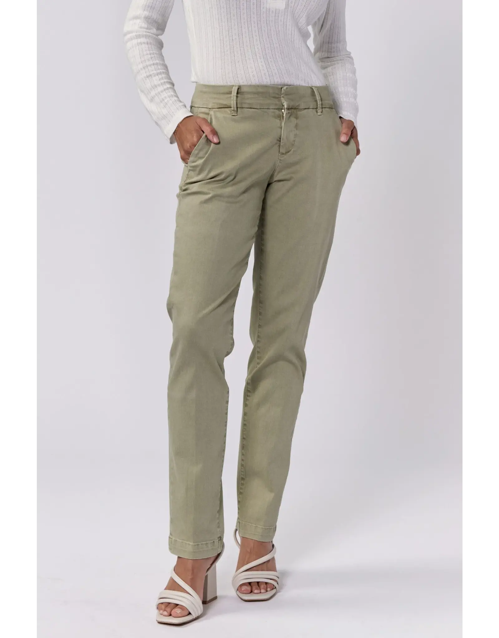 Dear John Denim Dear John Hampton Trouser Cut Ankle Pants - Stone