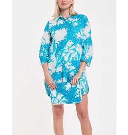 Moda Posa Gabriella Big Coral White Blue Tunic