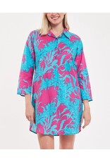 Moda Posa Gabriella Big Coral Super Pink Blue Tunic
