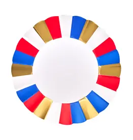 Flower Salad Plate Modern Patriotic 8 Pkg Gold Foil