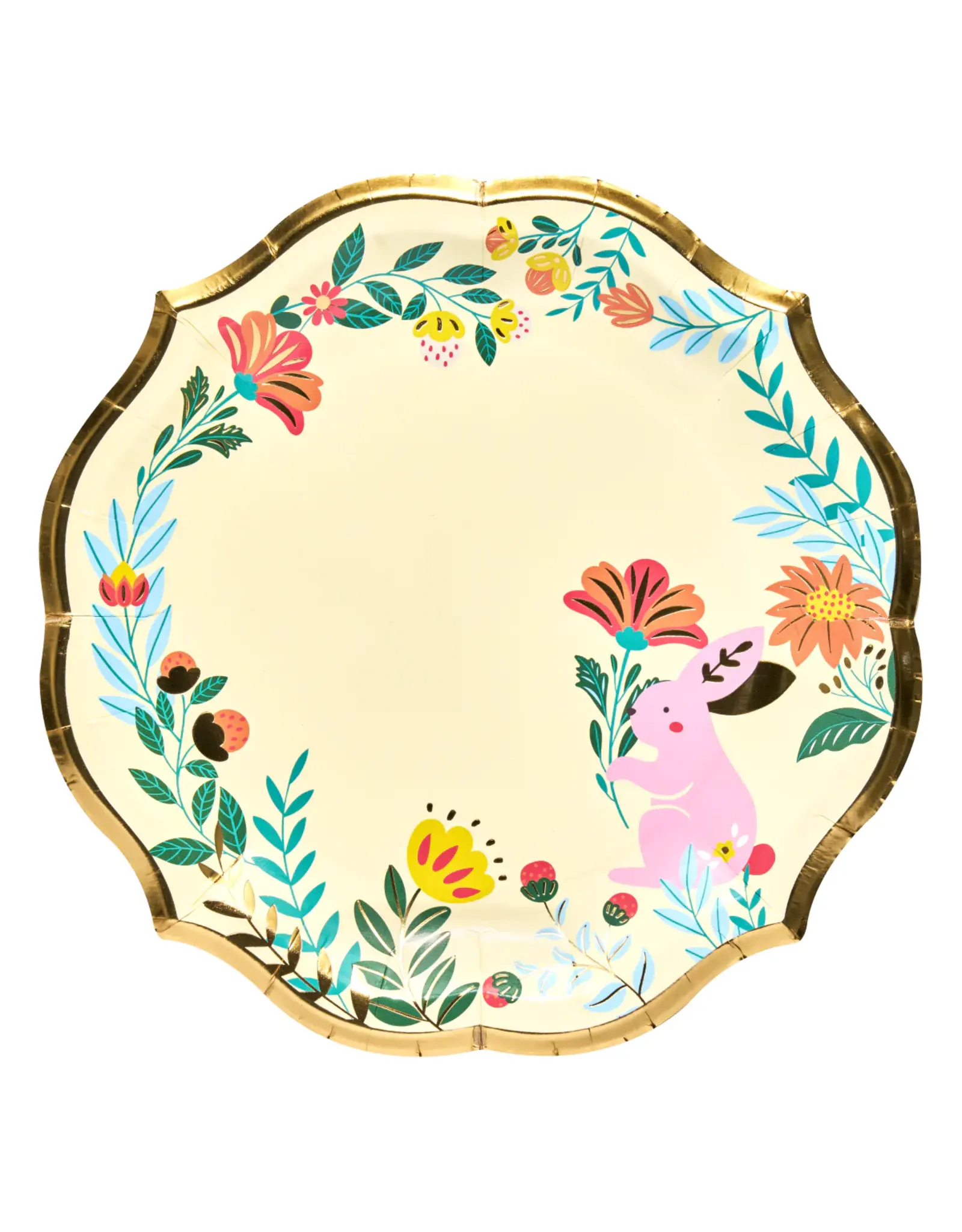 Folklore Easter Dinner Plate 8 pkg, 10.5" Gold Foil