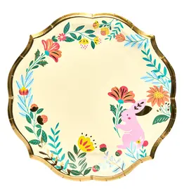 Folklore Easter Dinner Plate 8 pkg, 10.5" Gold Foil