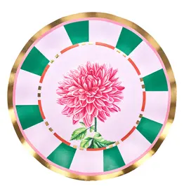 Dahlia Garden Dinner Plate, 10.5" Gold Foil, pkg