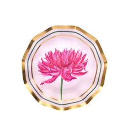 Dahlia Garden Appetizer Bowl, 6.5" Goid Foil, 8pkg