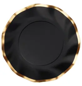 Wavy Salad Plate Everyday Black 8pkg