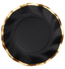 Wavy Dinner Plate Everyday Black 8pkg