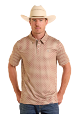 Panhandle Aztec Geo Knit Polo Short Sleeve Snap Shirt