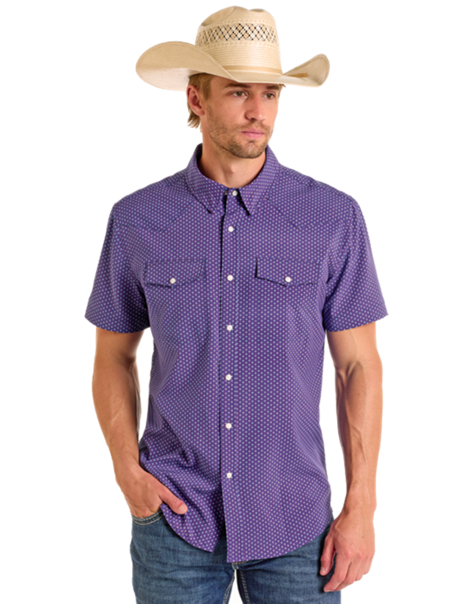 Panhandle Diamond Geometric Woven Snap Shirt