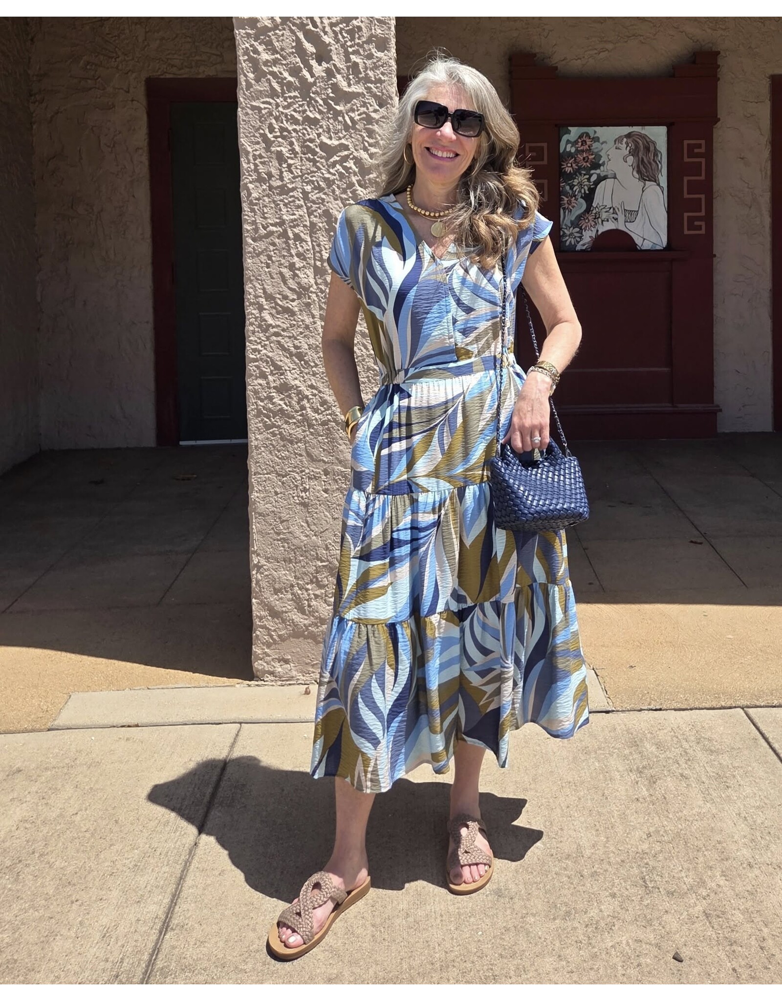 Tribal Tribal Short-Sleeve V-Neck Dress