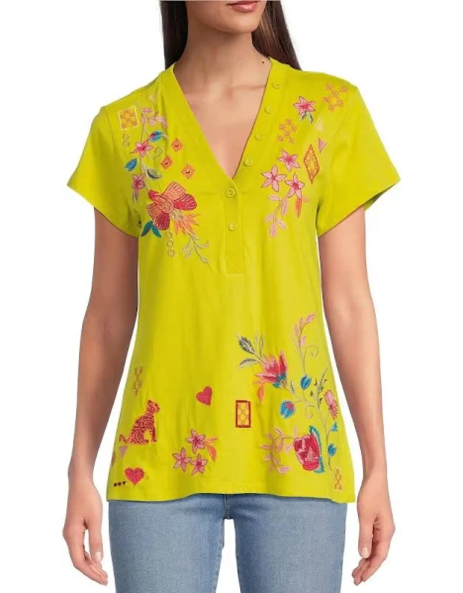 Johnny Was Johnny Was Button Neck Tee - Georgia