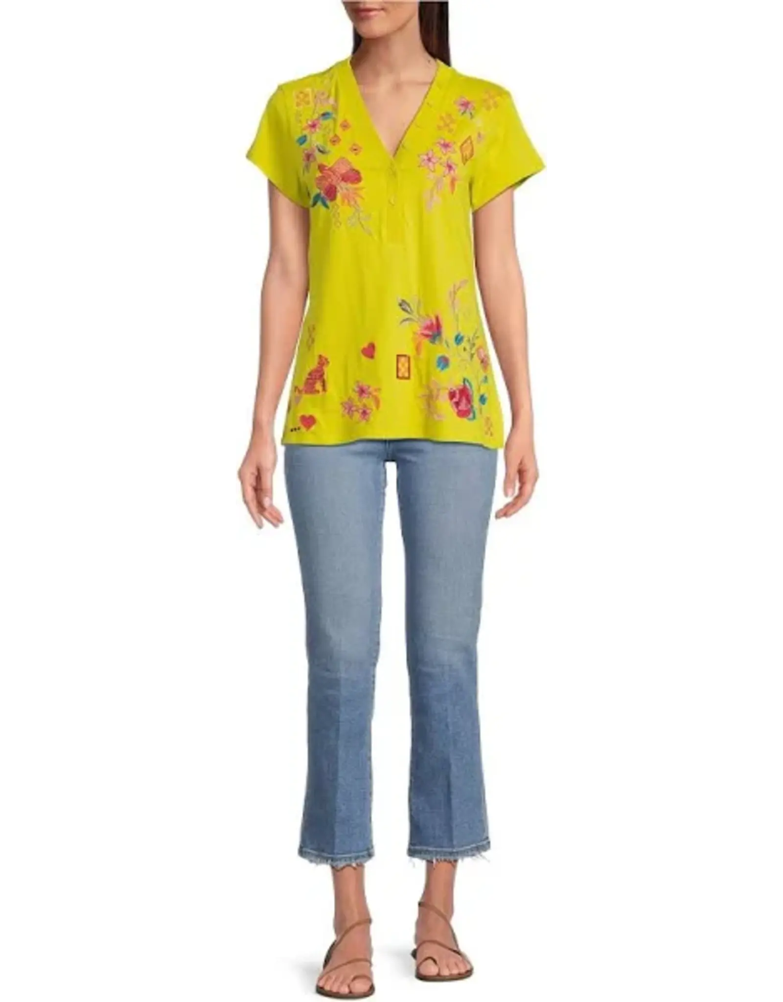 Johnny Was Johnny Was Button Neck Tee - Georgia