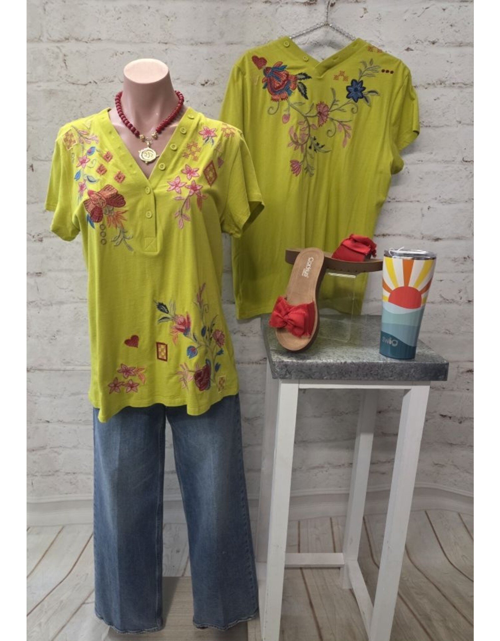 Johnny Was Johnny Was Button Neck Tee - Georgia