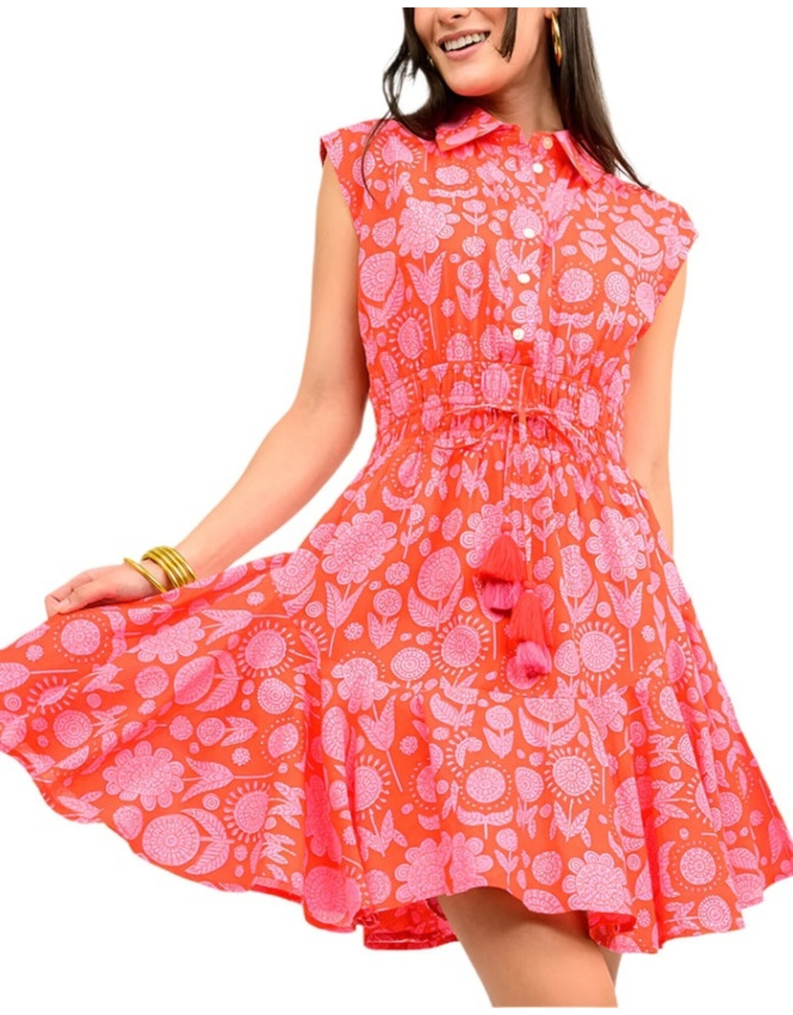 Uncle Frank Uncle Frank Swing and Cinched Shirtdress