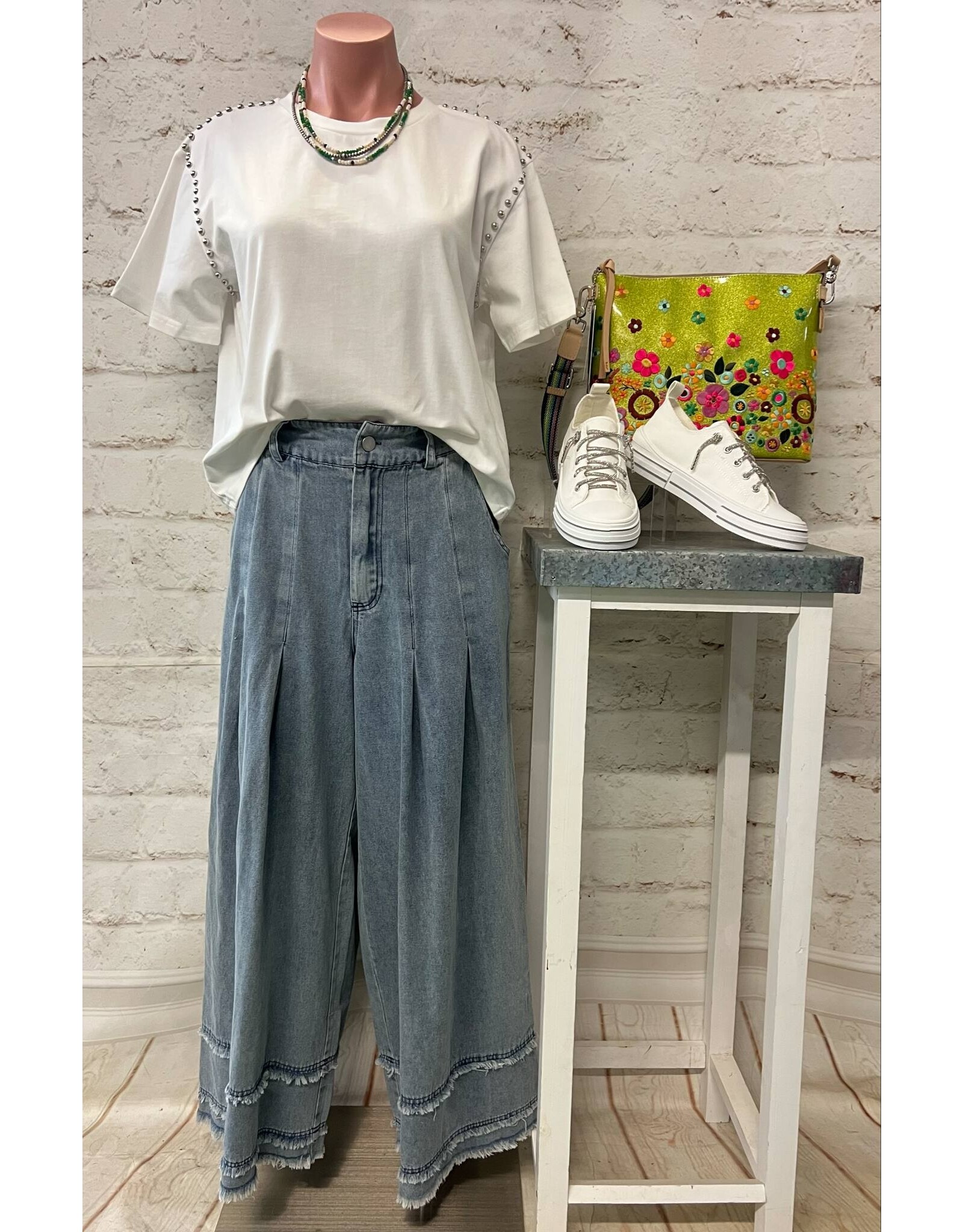 Blue B Mia Cotton Studded Crop Tee