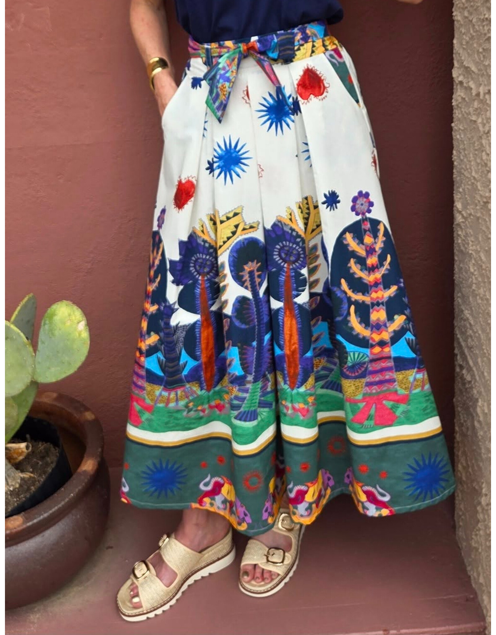 Zenara Fer Printed Cotton Skirt
