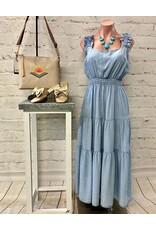 Letha Ruffle Strap Denim Dress